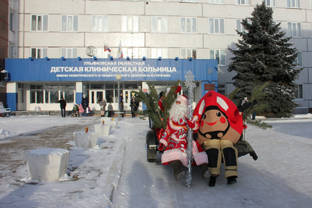 В преддверии Нового года сотрудники МЧС устроили пациентам Ульяновской областной детской больницы праздничное мероприятие